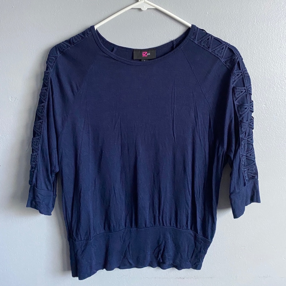 Blue Half Sleeve Top